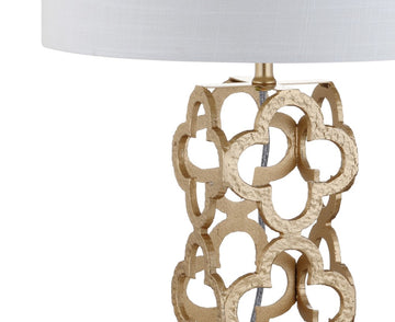 Oliver 26.5" Metal Quatrefoil LED Table Lamp - JONATHAN Y